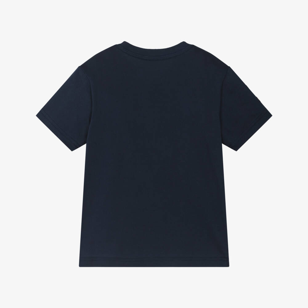 Ralph Lauren-Boys Blue Cotton Big Pony T-Shirt | Childrensalon