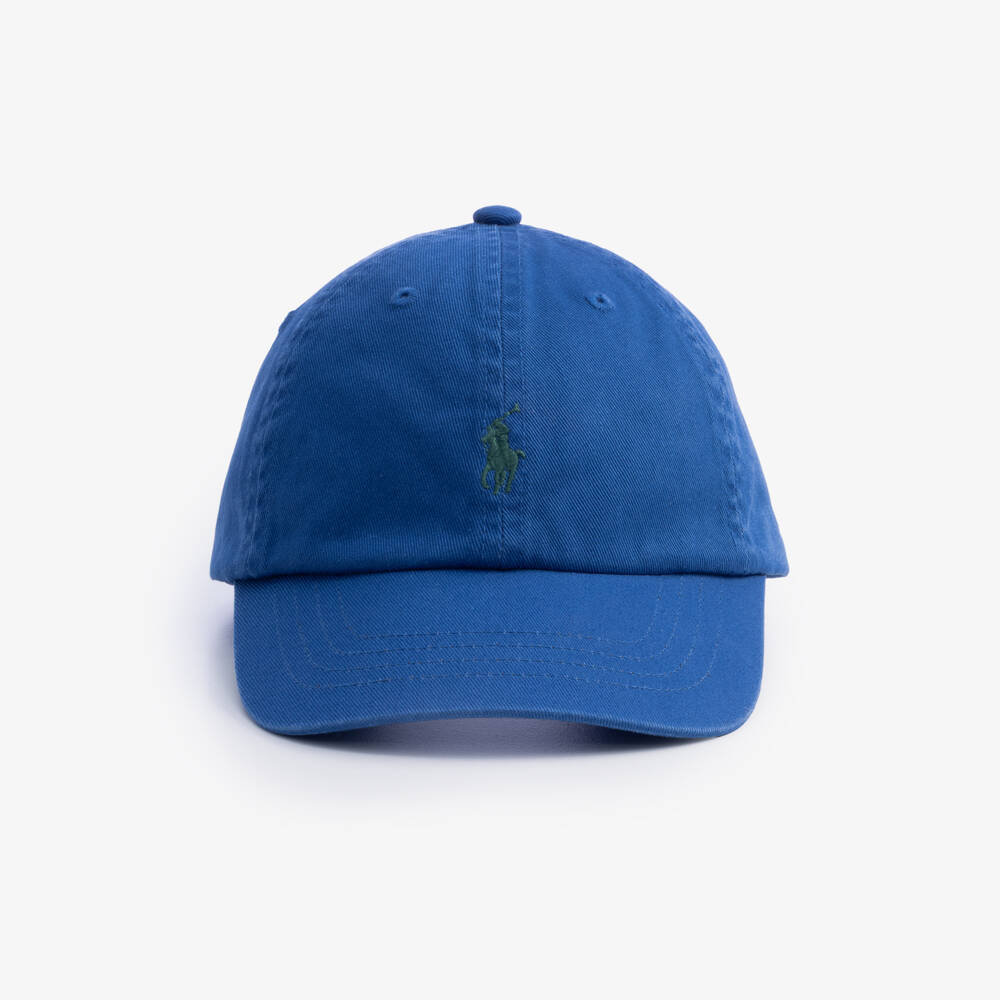 Ralph Lauren-Boys Blue Cotton Cap with a Pony Logo | Childrensalon