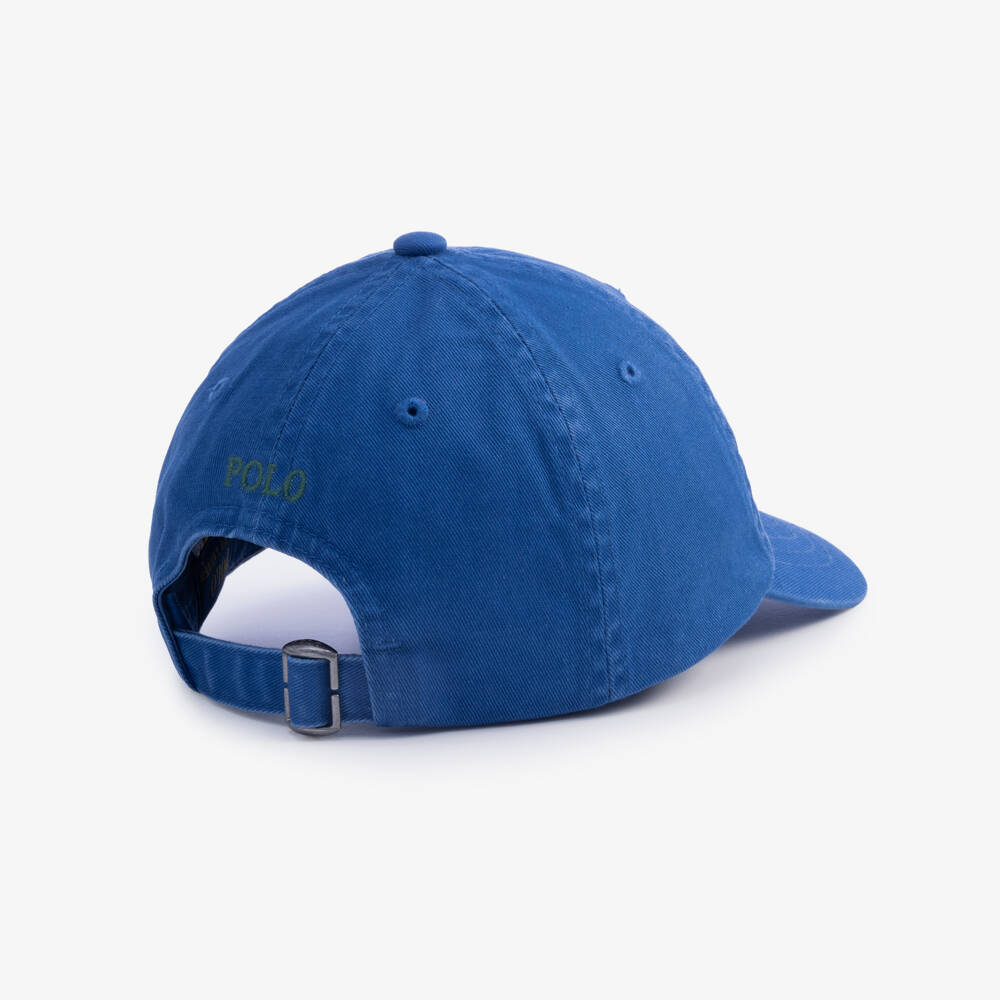 Ralph Lauren-Boys Blue Cotton Cap with a Pony Logo | Childrensalon