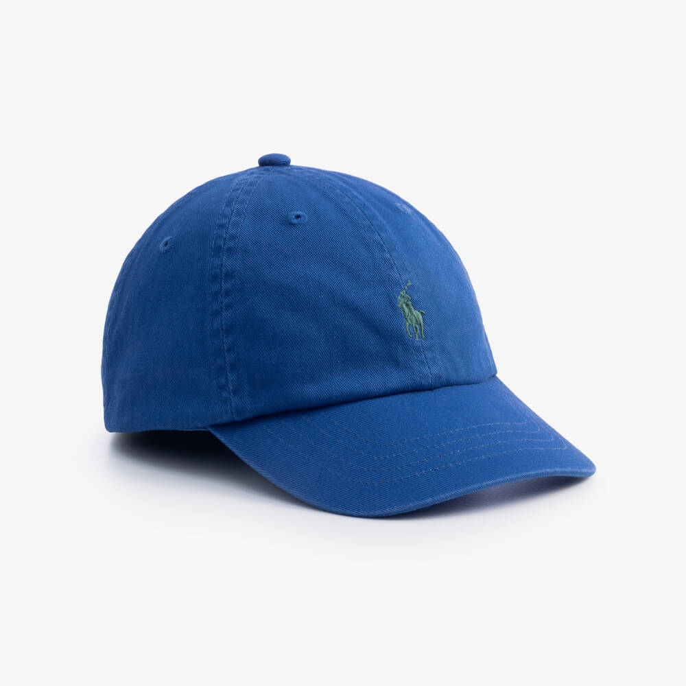 Ralph Lauren-Boys Blue Cotton Cap with a Pony Logo | Childrensalon