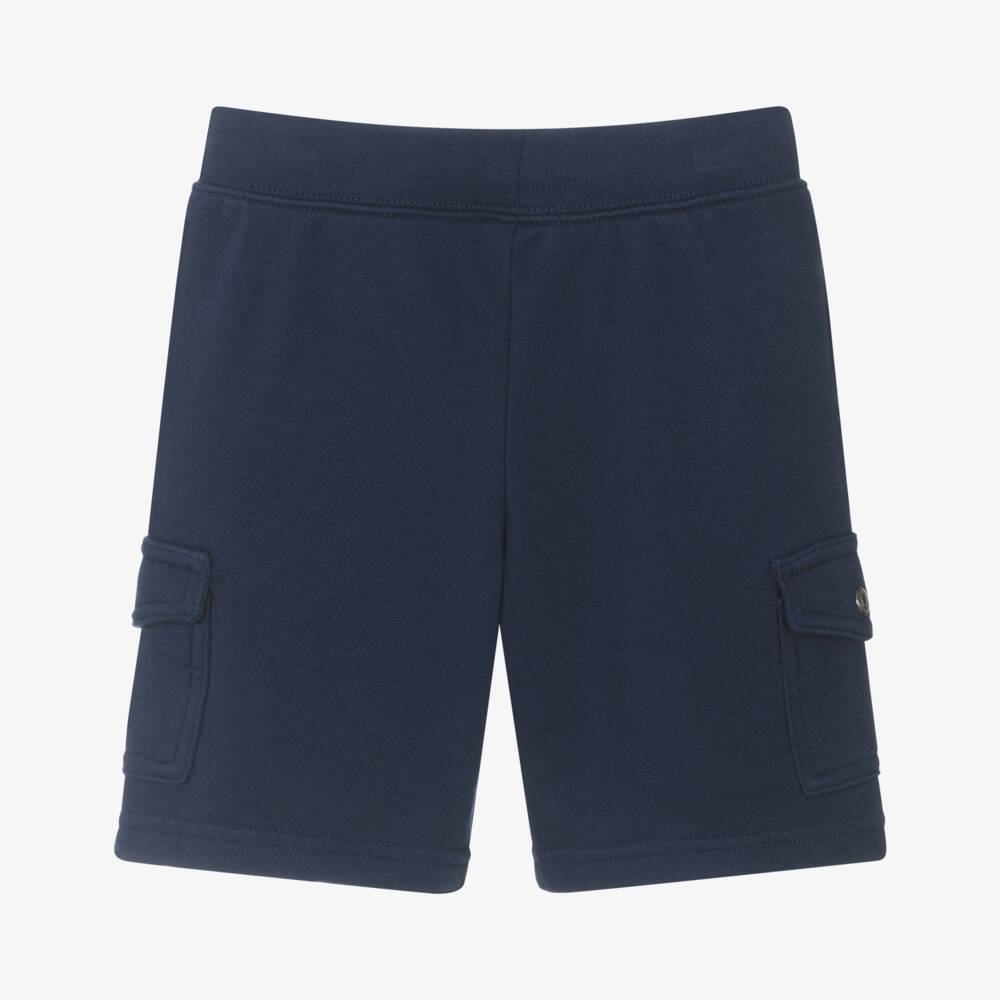 Ralph Lauren-Boys Blue Cotton Cargo Shorts | Childrensalon