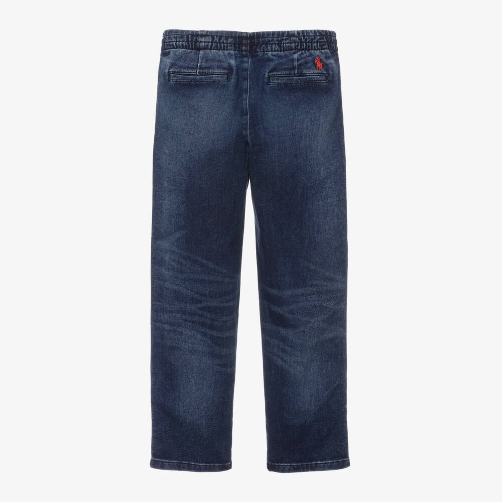 Ralph Lauren-Boys Blue Cotton Denim Jeans | Childrensalon
