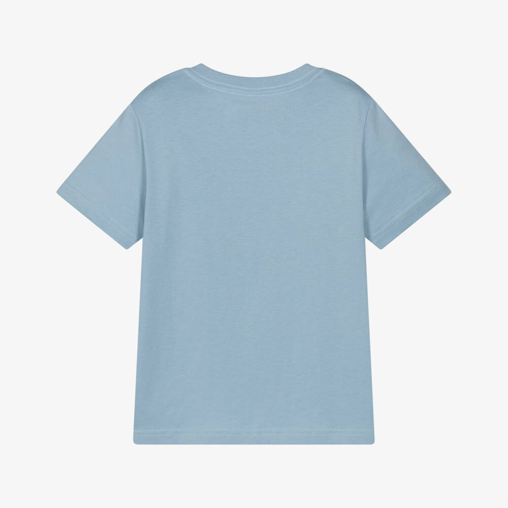 Ralph Lauren-Boys Blue Cotton Jersey T-Shirt with Signature Pony Logo | Childrensalon