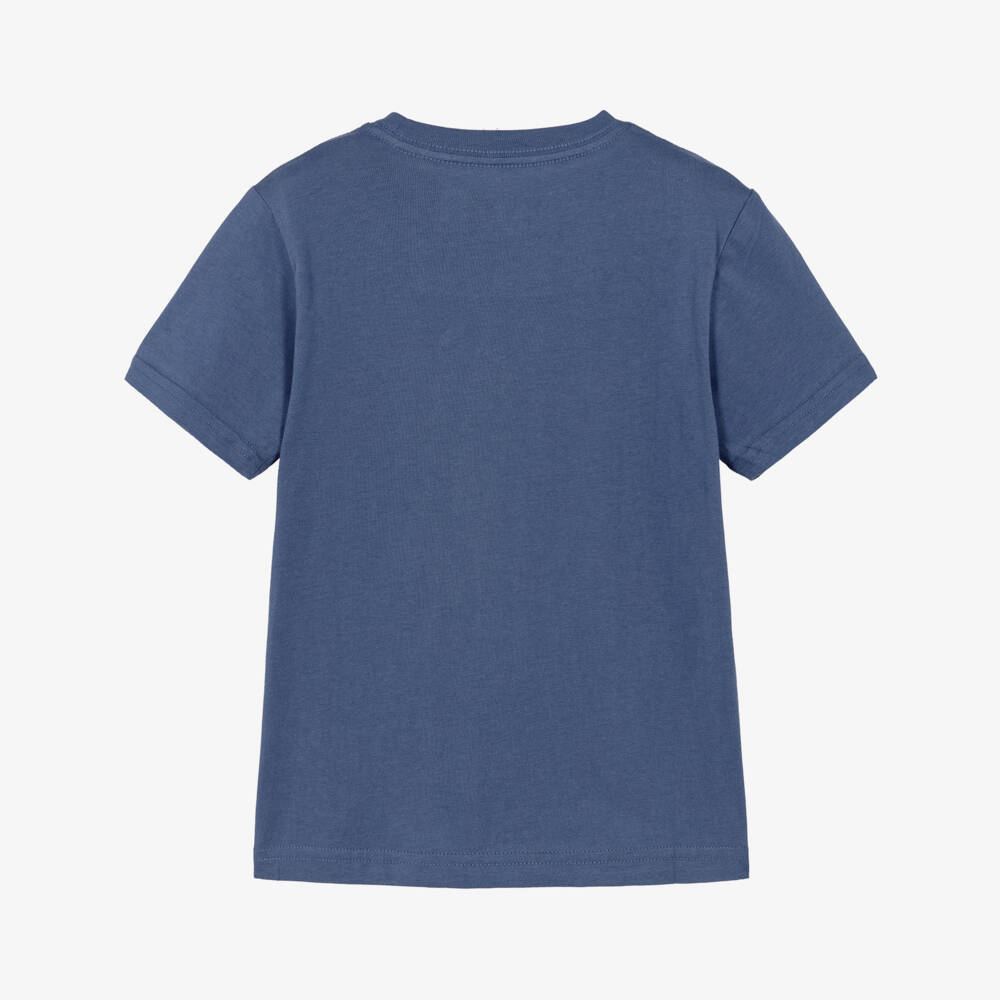 Ralph Lauren-Boys Blue Cotton Logo Pocket T-Shirt | Childrensalon