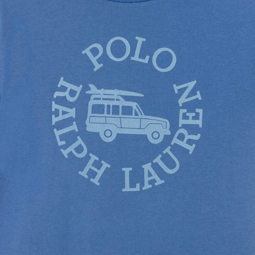 Ralph Lauren-تيشيرت قطن بشعار سيارة 4x4 لون أزرق للأولاد | Childrensalon