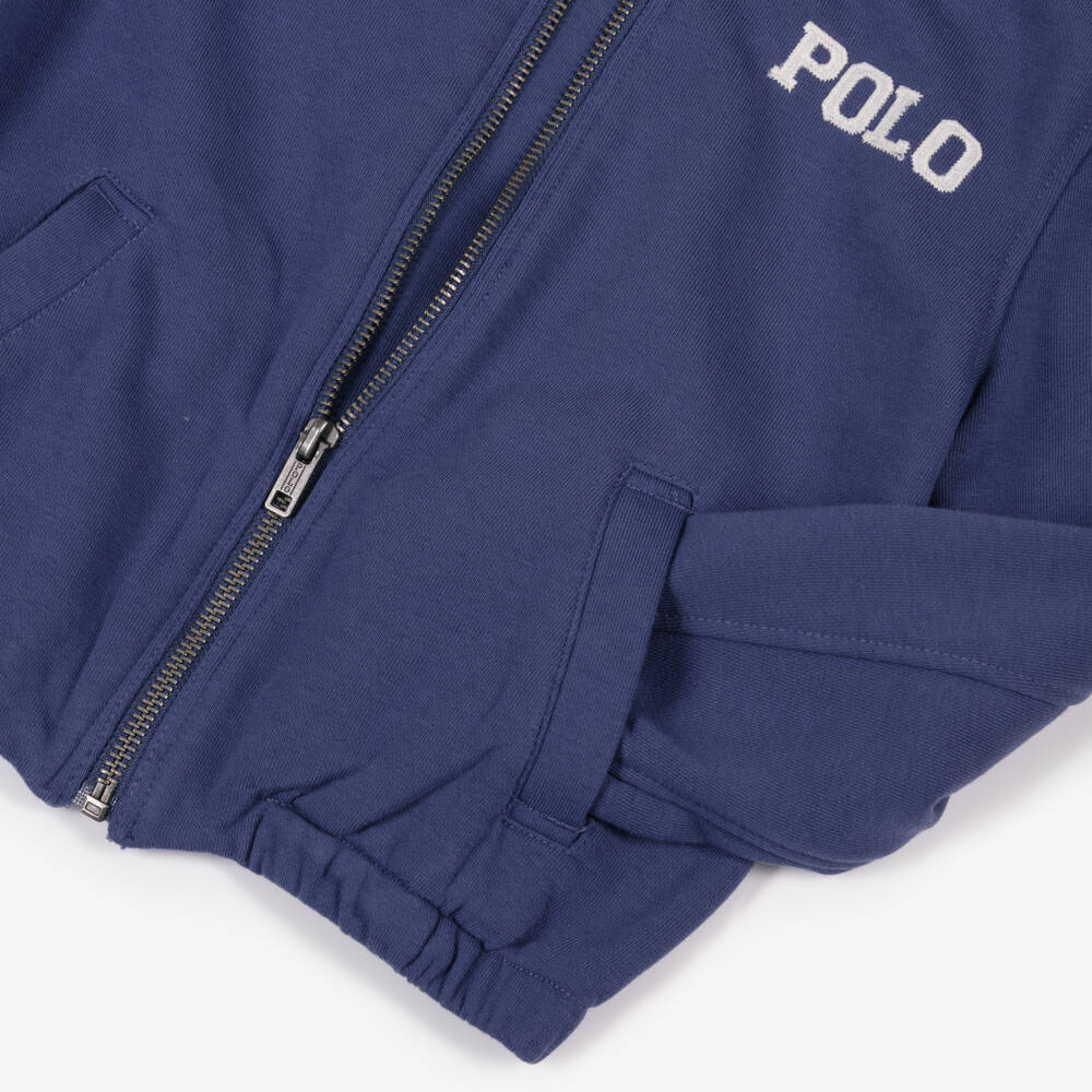 Ralph Lauren-Куртка поло синяя из хлопка с логотипом Поло для мальчиков | Childrensalon