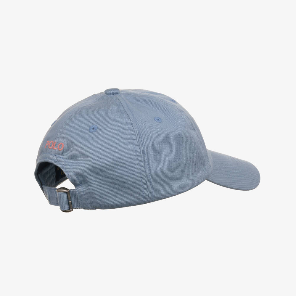 Ralph Lauren-Boys Blue Cotton Pony Logo Baseball Cap | Childrensalon