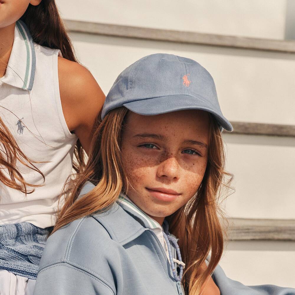 Ralph Lauren-Boys Blue Cotton Pony Logo Baseball Cap | Childrensalon