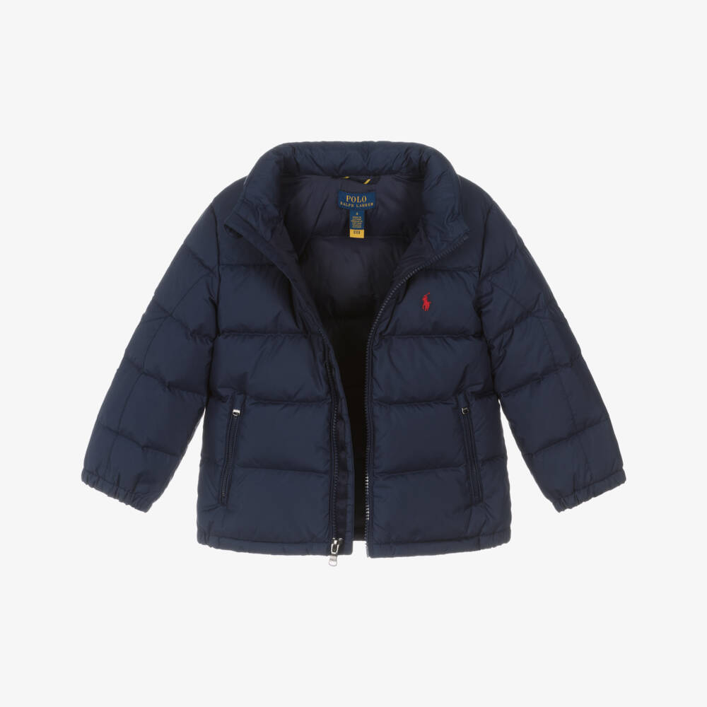 Ralph Lauren-Пуховик синий с съемным капюшоном | Childrensalon