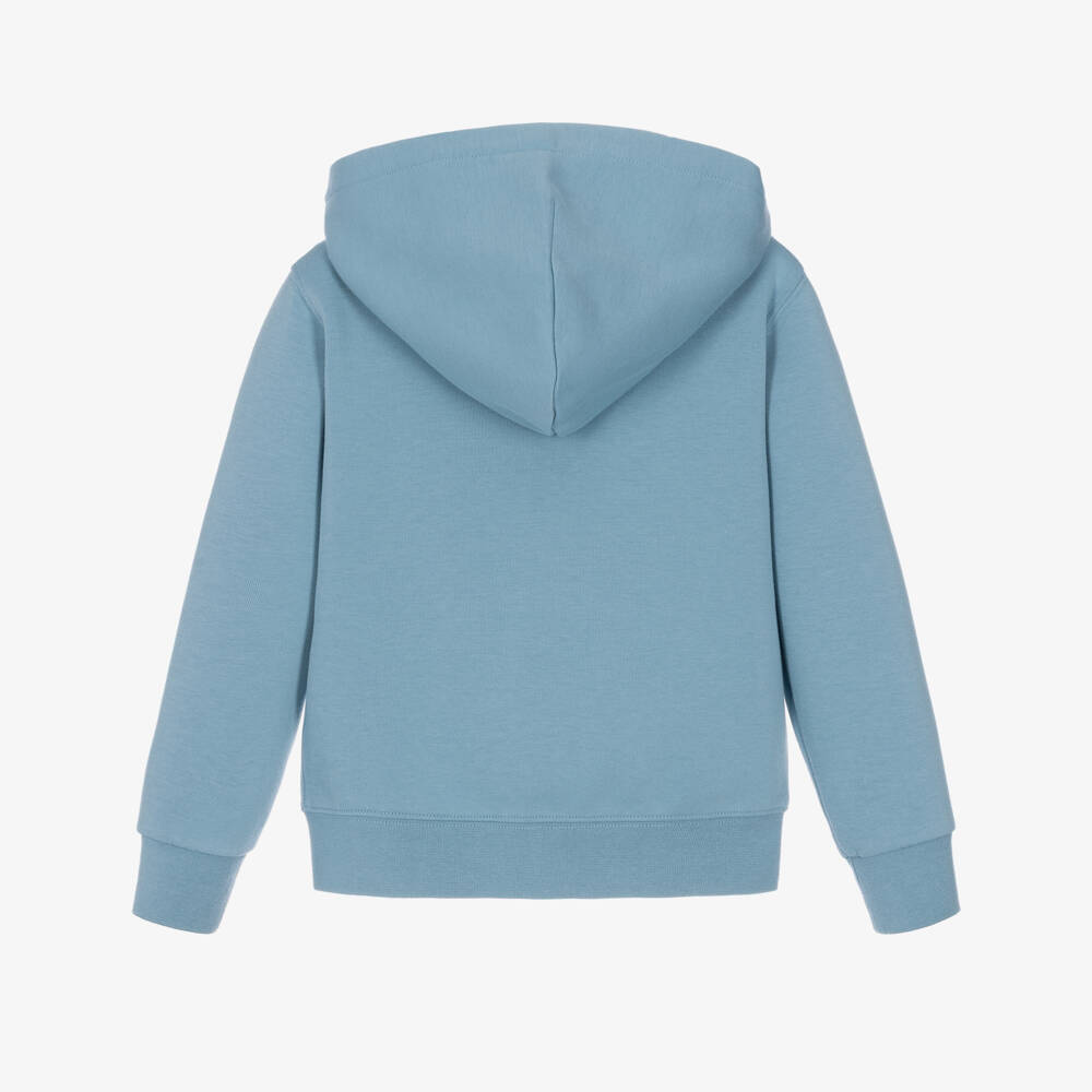 Ralph Lauren-Boys Blue Hooded Zip-Up Top | Childrensalon