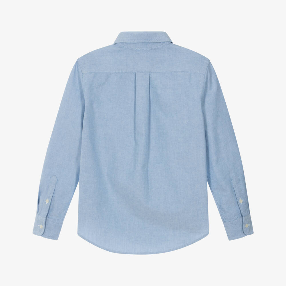 Ralph Lauren-Рубашка голубая из хлопка оксфорд для мальчиков | Childrensalon