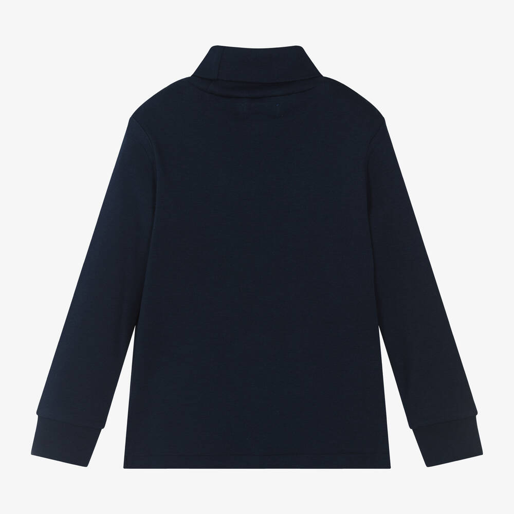 Ralph Lauren-توب بياقة عالية لون كحلي للأولاد | Childrensalon