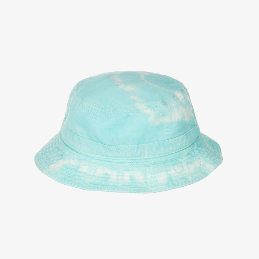 Ralph Lauren-Boys Blue Tie-Dye Cotton Sun Hat with Polo Bear Logo | Childrensalon