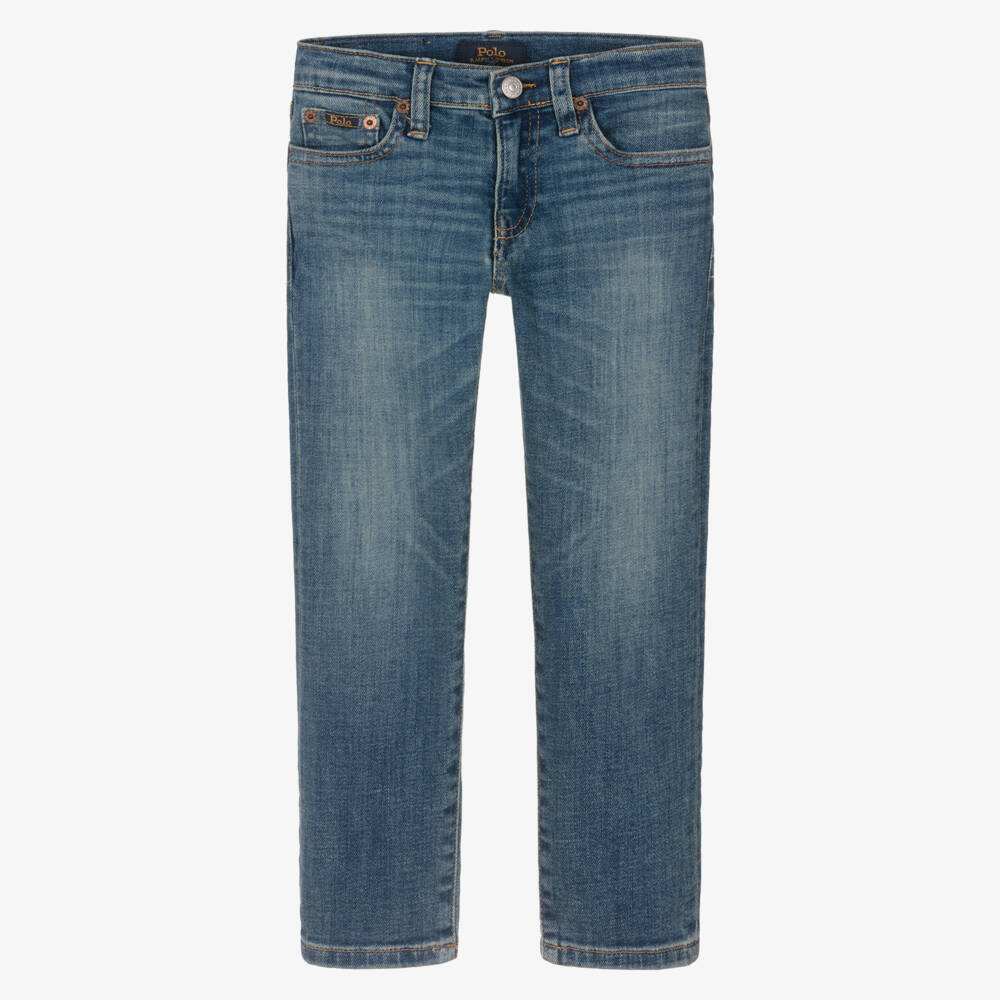 Ralph Lauren-Boys Blue Wash Sullivan Slim Leg Denim Jeans | Childrensalon