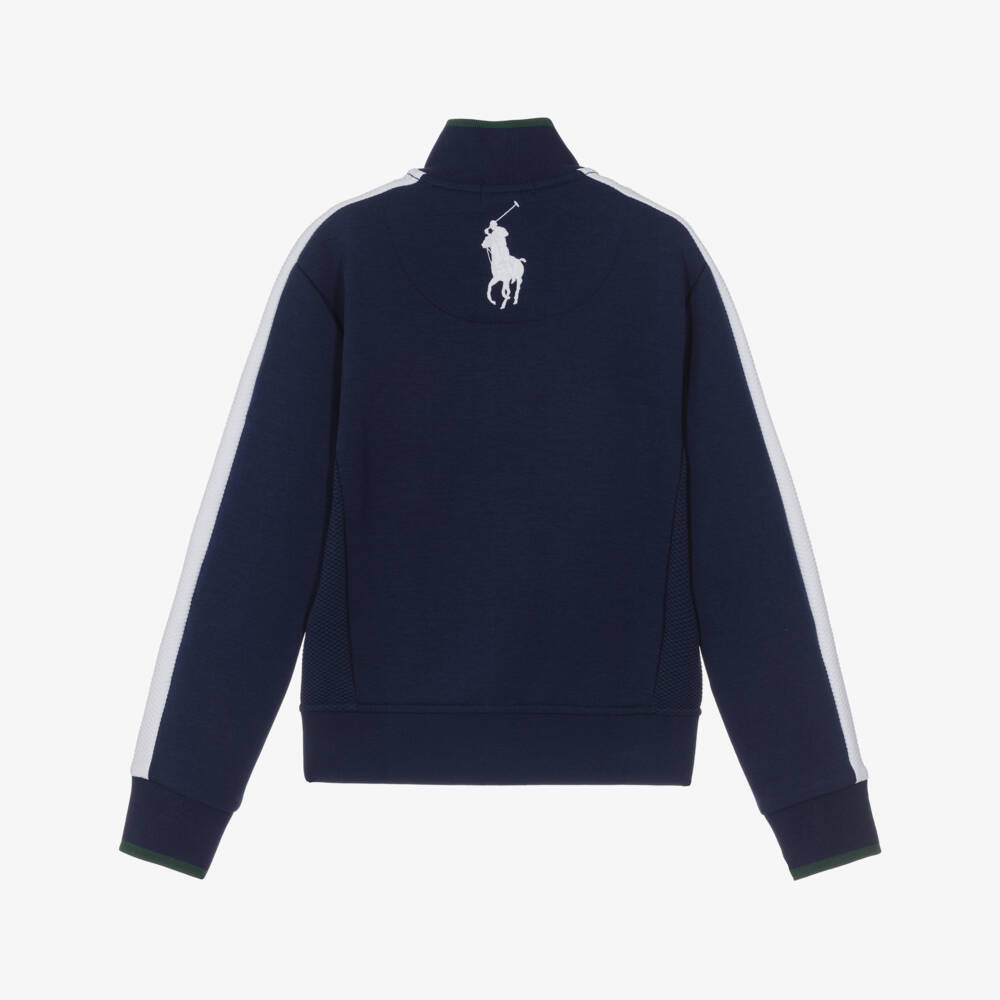 Ralph Lauren-Boys Blue Wimbledon Collection Zip-Up Top | Childrensalon