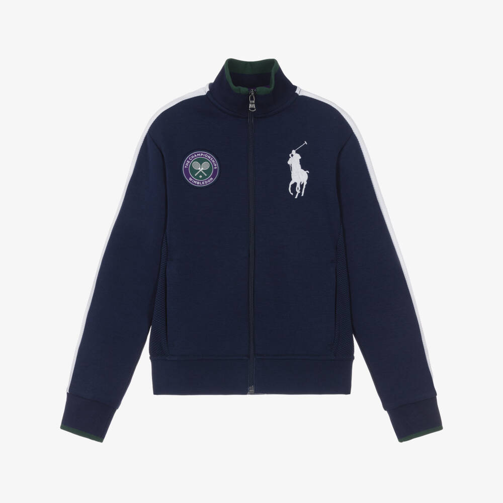 Ralph Lauren-Boys Blue Wimbledon Collection Zip-Up Top | Childrensalon