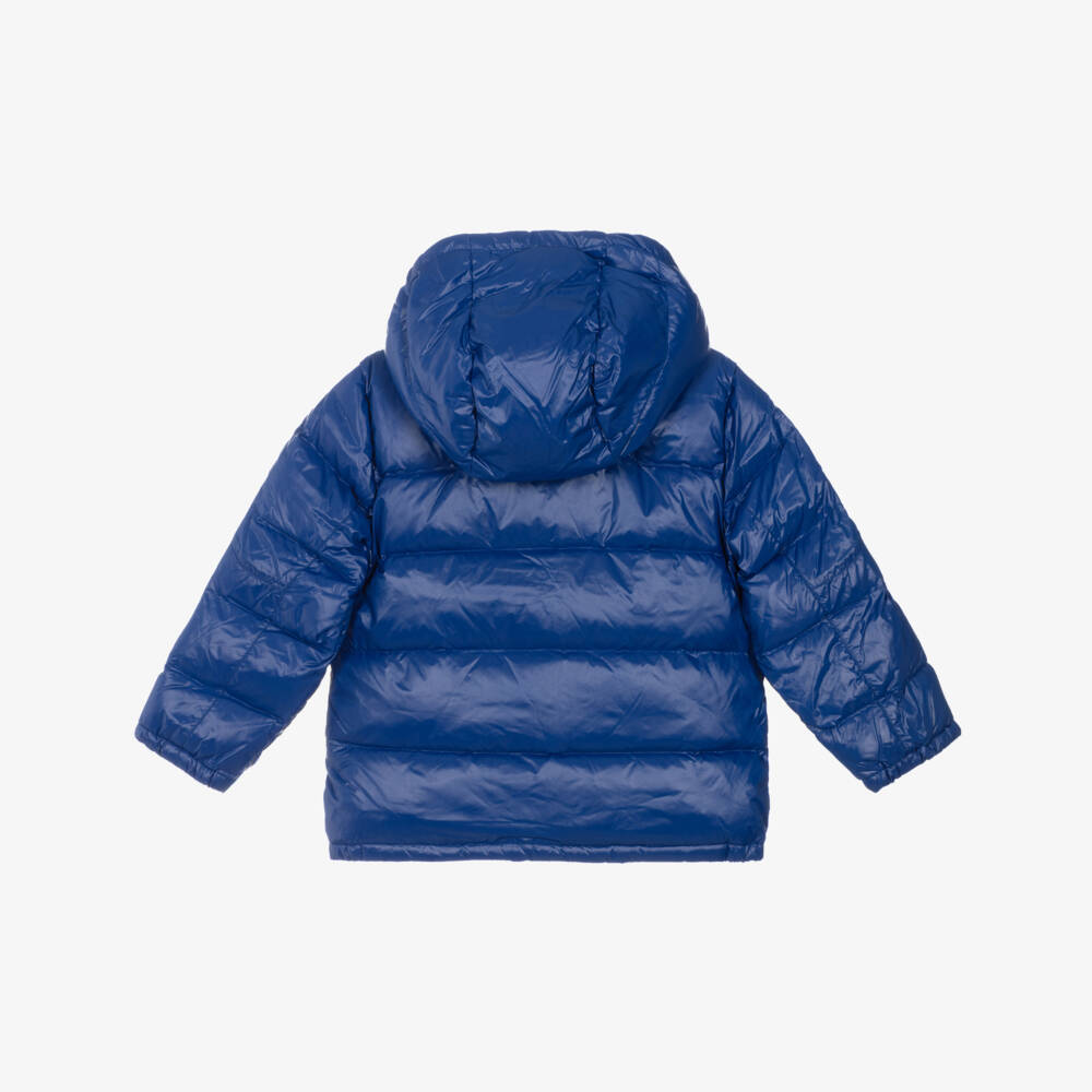 Ralph Lauren-Boys Bright Blue Down Puffer Jacket with Detachable Hood | Childrensalon