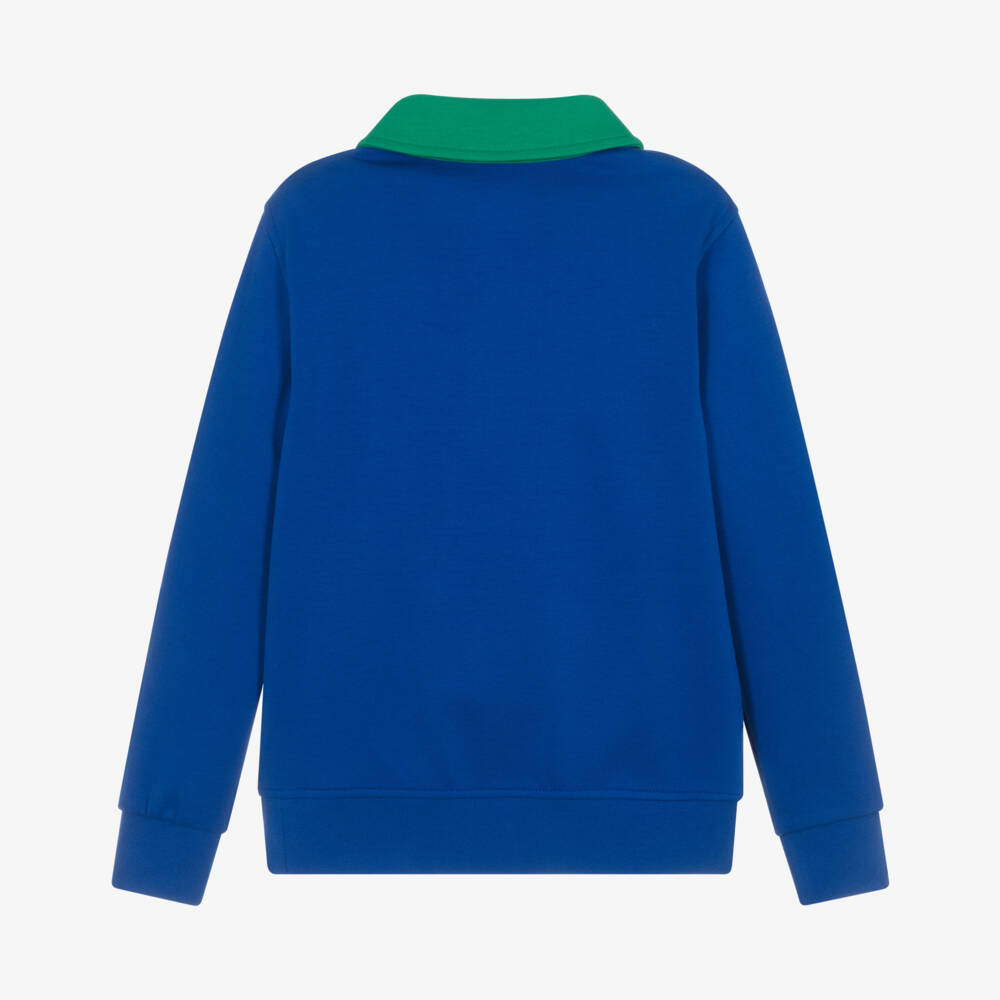 Ralph Lauren-Boys Bright Blue Half-Zip Sweatshirt | Childrensalon