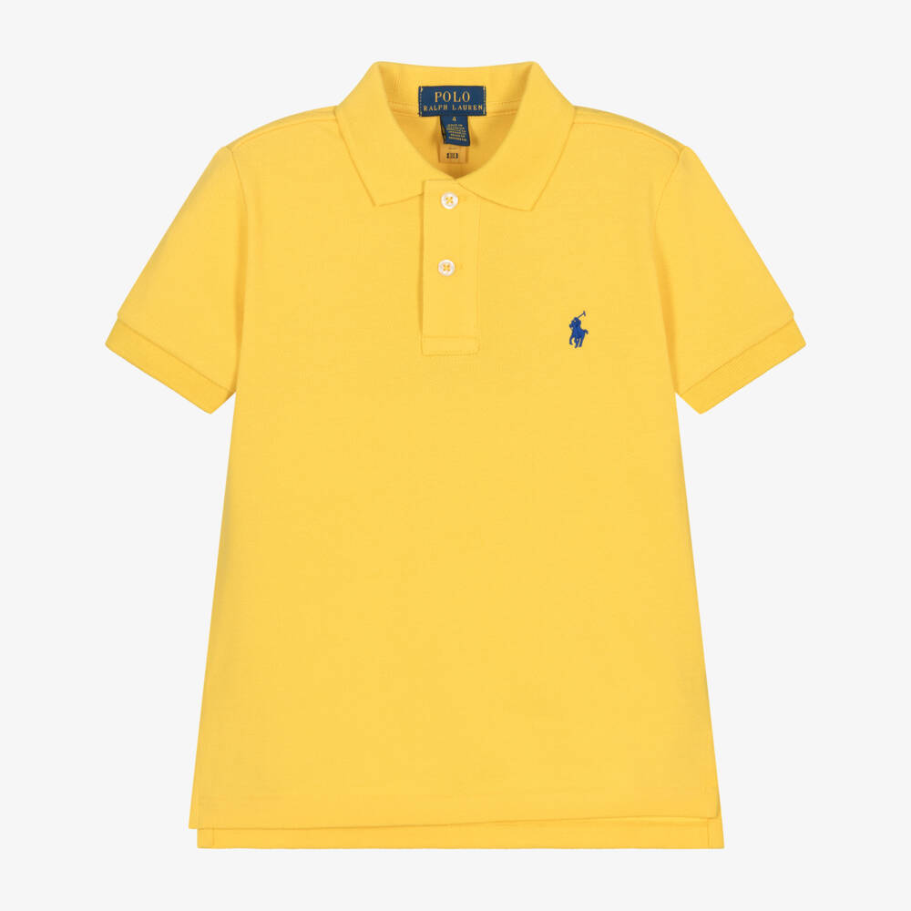 Ralph Lauren-Boys Bright Yellow Cotton Piqué Polo Shirt | Childrensalon