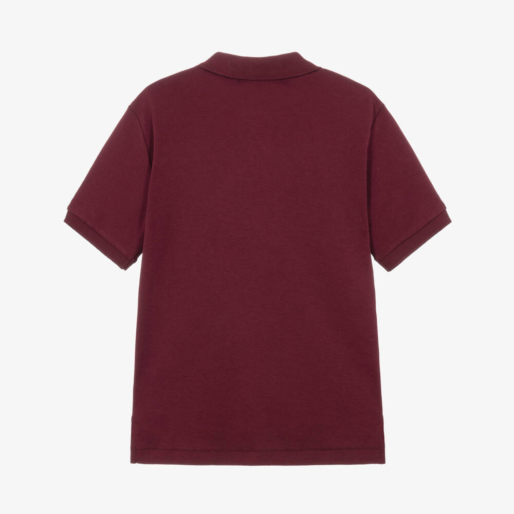 Ralph Lauren-Boys Burgundy Cotton Jersey Polo Shirt with Pony Logo | Childrensalon