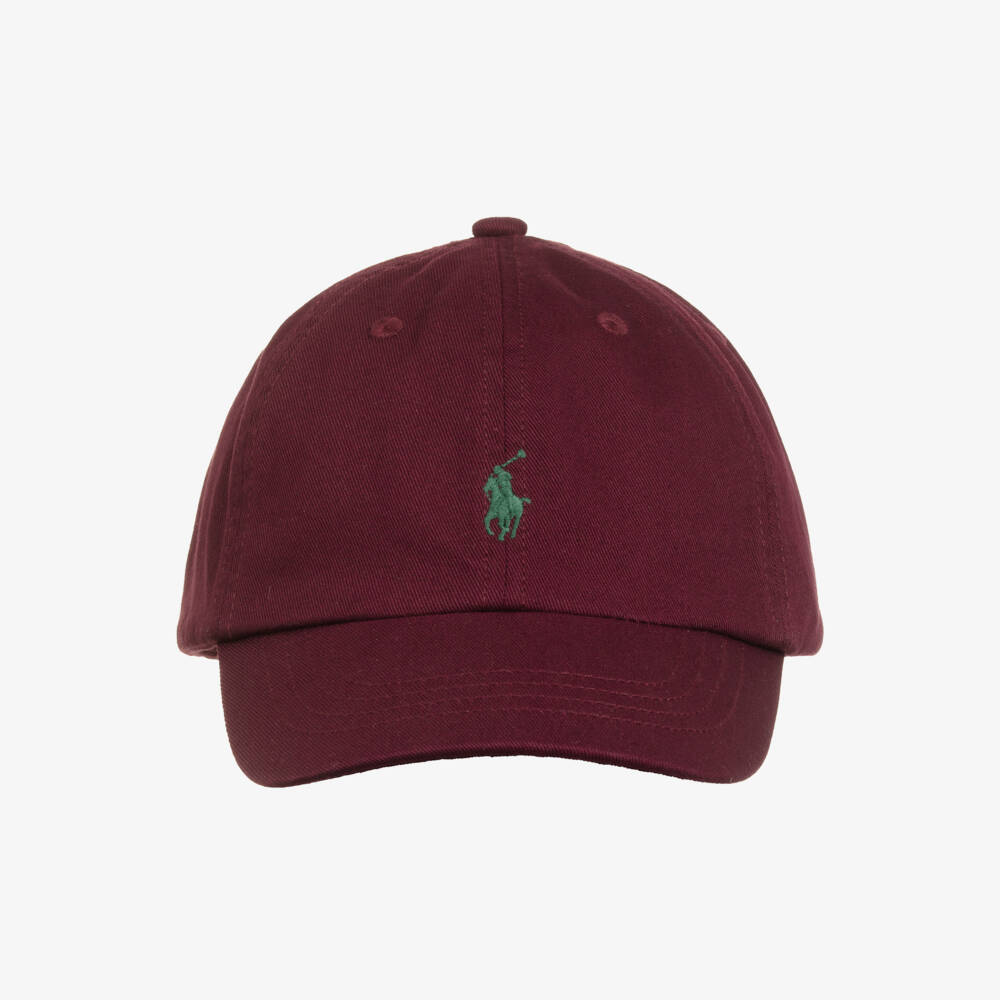Ralph Lauren - Boys Burgundy Cotton Pony Logo Cap