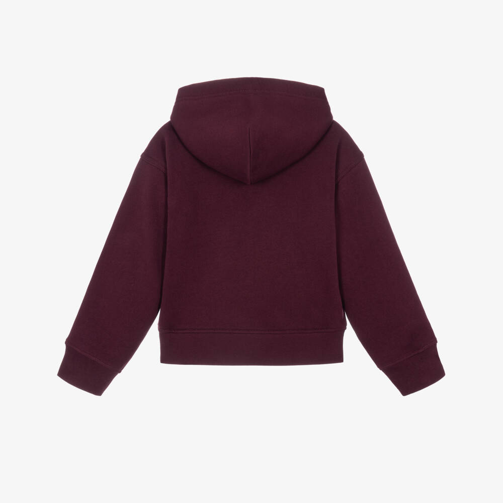 Ralph Lauren-Boys Burgundy Jersey Oversized Hoodie | Childrensalon