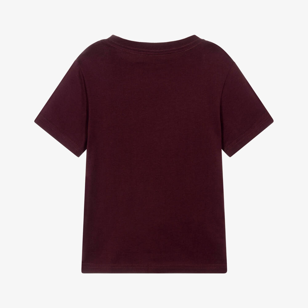 Ralph Lauren-Boys Burgundy Red Big Pony T-Shirt | Childrensalon