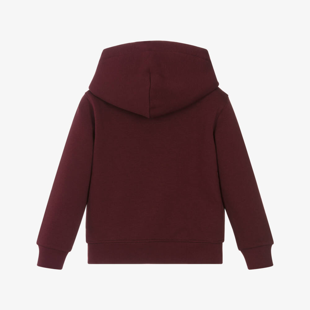 Ralph Lauren-Худи из хлопкового трикотажа бордовое с мишкой Поло для мальчиков | Childrensalon