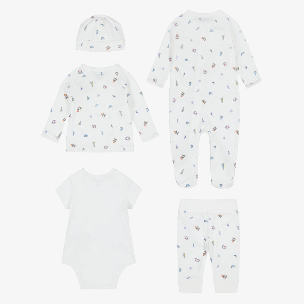 Ralph Lauren-Boys Cotton Babysuit Gift Set with Nautical Print | Childrensalon