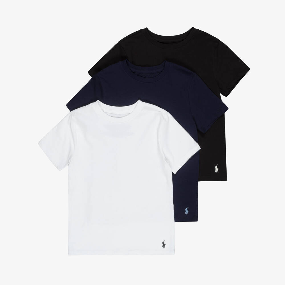Ralph Lauren-Boys Cotton T-Shirts (3 Pack) | Childrensalon