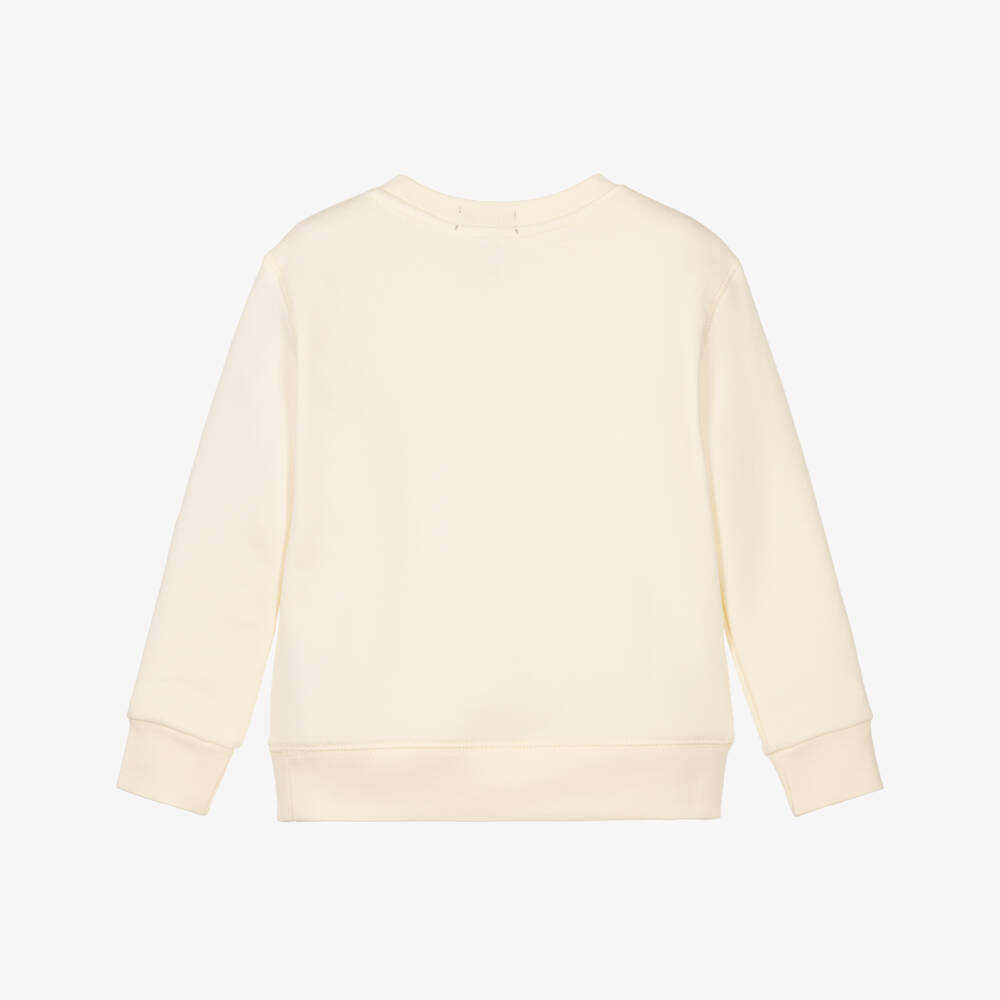 Ralph Lauren-Boys Cream Jersey Polo Bear Sweatshirt | Childrensalon