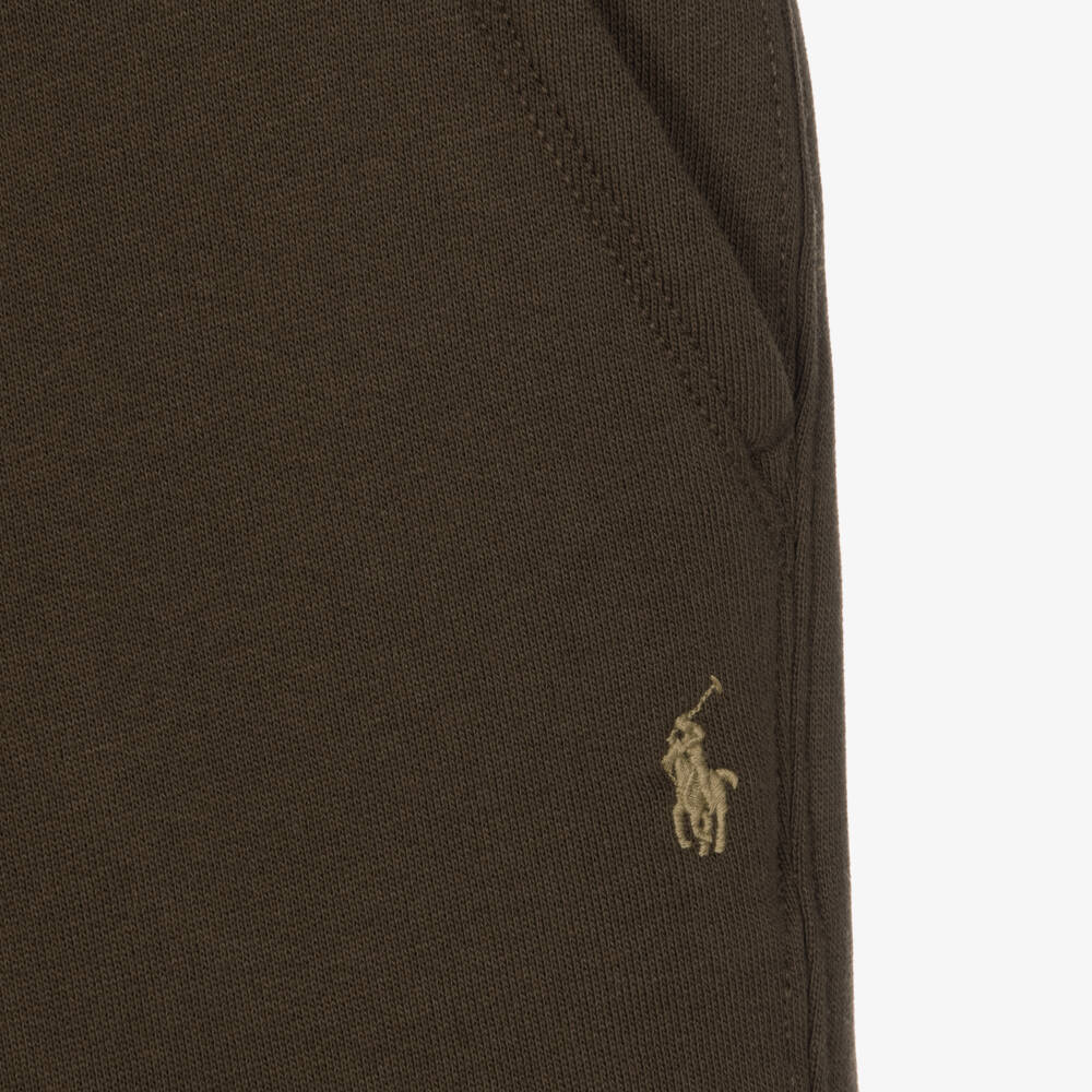 Ralph Lauren-Boys Dark Brown Logo Joggers | Childrensalon