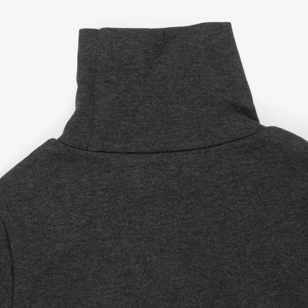 Ralph Lauren-توب قطن بياقة عالية لون رمادي داكن للأولاد | Childrensalon