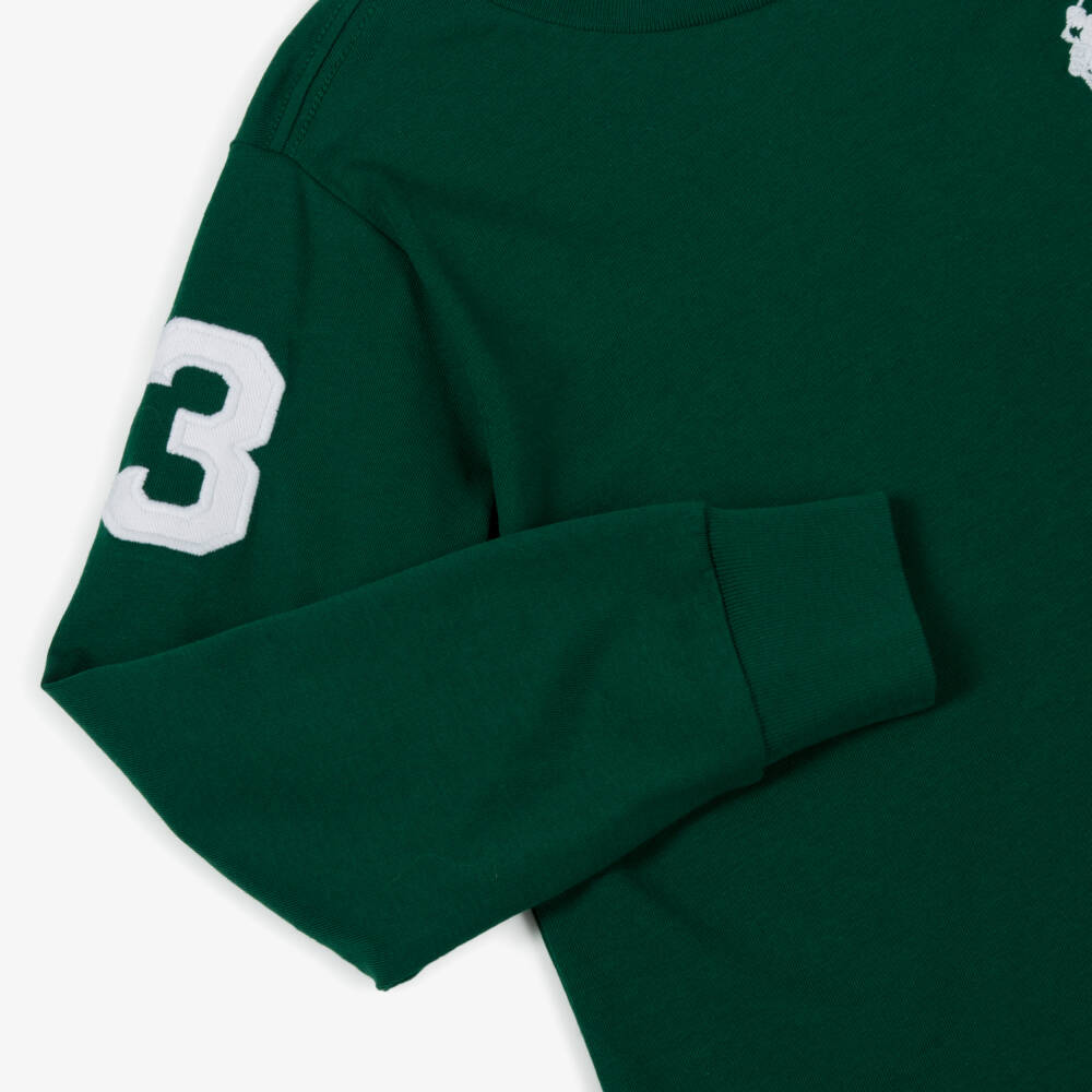 Ralph Lauren-Boys Forest Green Cotton Big Pony Top | Childrensalon