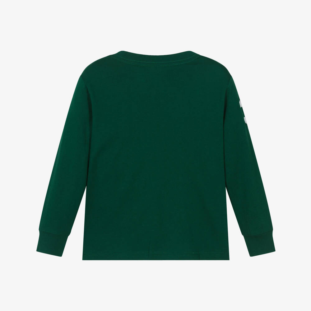 Ralph Lauren-Boys Forest Green Cotton Big Pony Top | Childrensalon