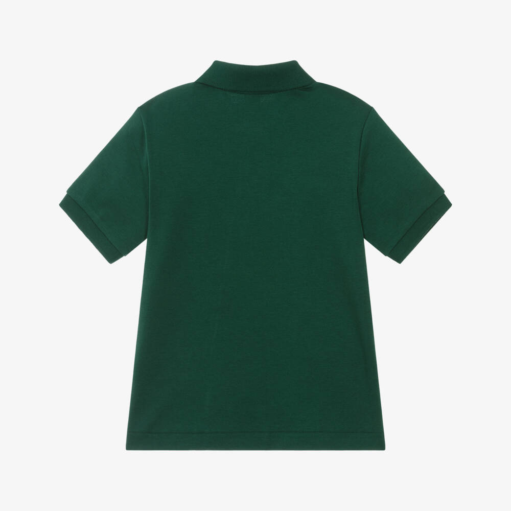 Ralph Lauren-Boys Forest Green Cotton Jersey Polo Shirt | Childrensalon