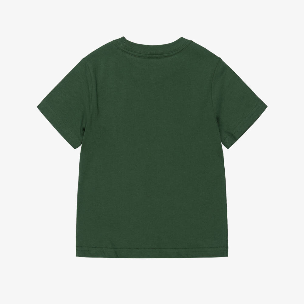 Ralph Lauren-Boys Forest Green T-Shirt with Polo Bear Print | Childrensalon