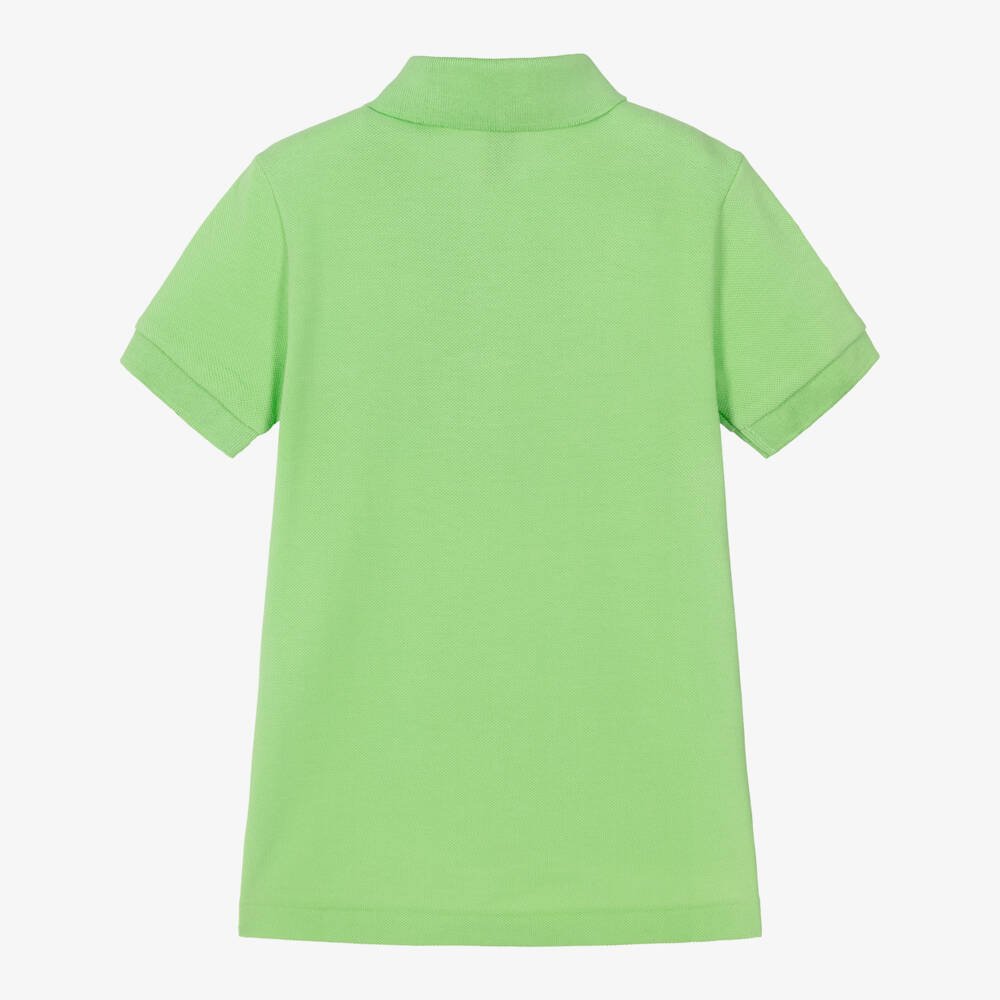 Ralph Lauren-Boys Green Big Pony Cotton Piqué Polo Shirt | Childrensalon