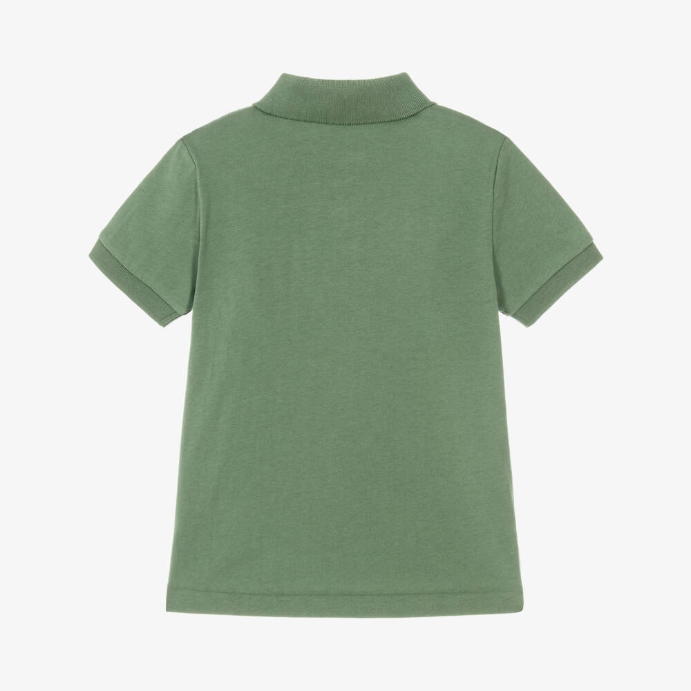 Ralph Lauren-Boys Green Cotton Jersey Polo Shirt with Pony Logo | Childrensalon