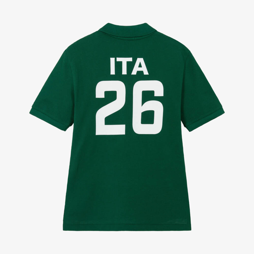 Ralph Lauren-Boys Green Cotton Piqué Italy Polo Shirt | Childrensalon
