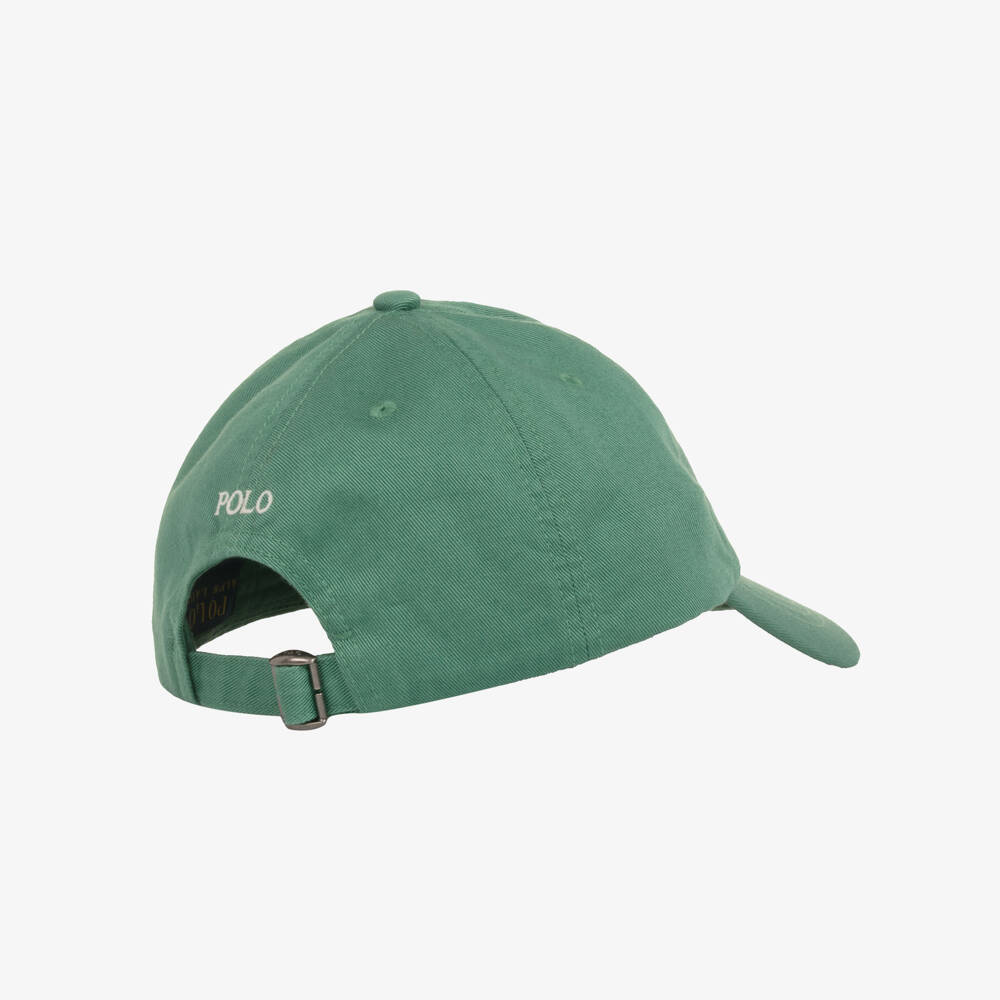 Ralph Lauren-Boys Green Cotton Pony Logo Cap | Childrensalon