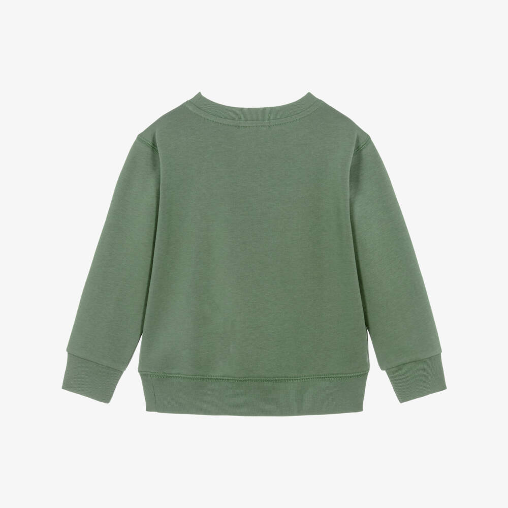 Ralph Lauren-Boys Green Cotton Pony Logo Sweatshirt | Childrensalon
