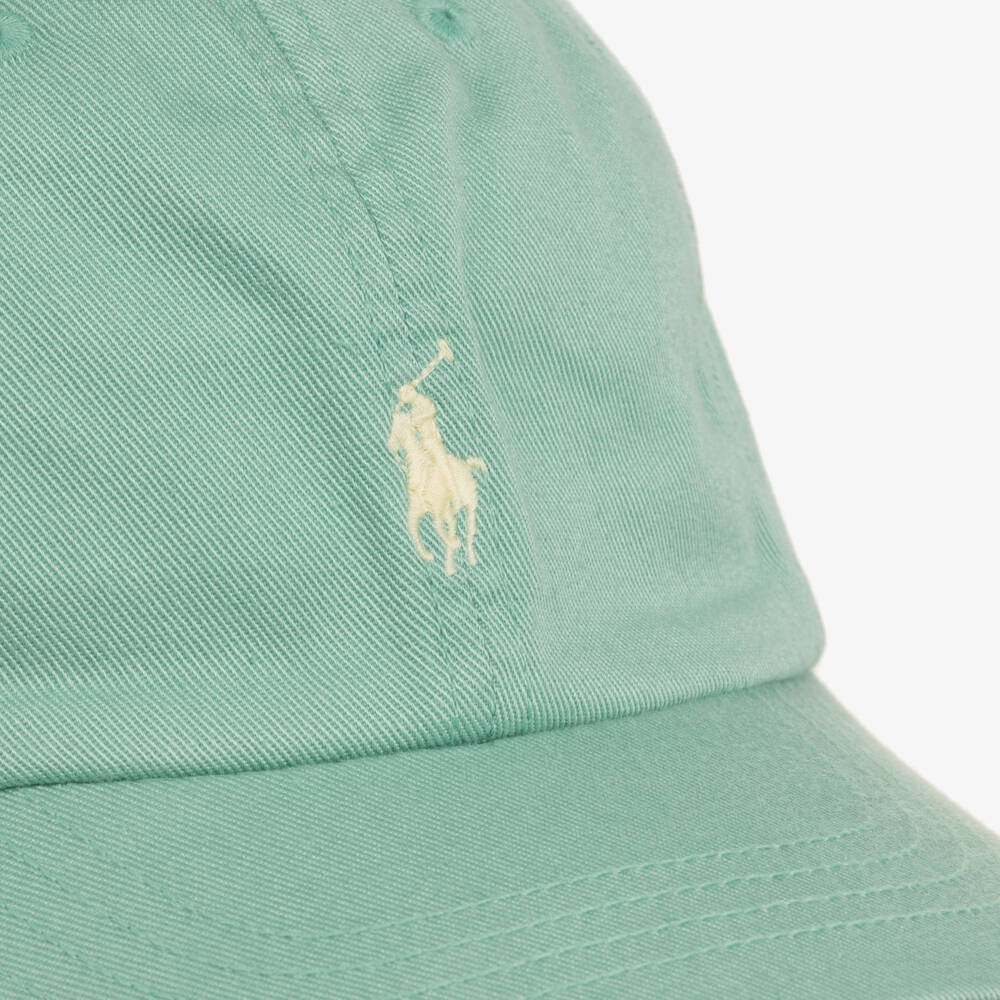 Ralph Lauren-كاب قطن تويل لون أخضر للأولاد | Childrensalon