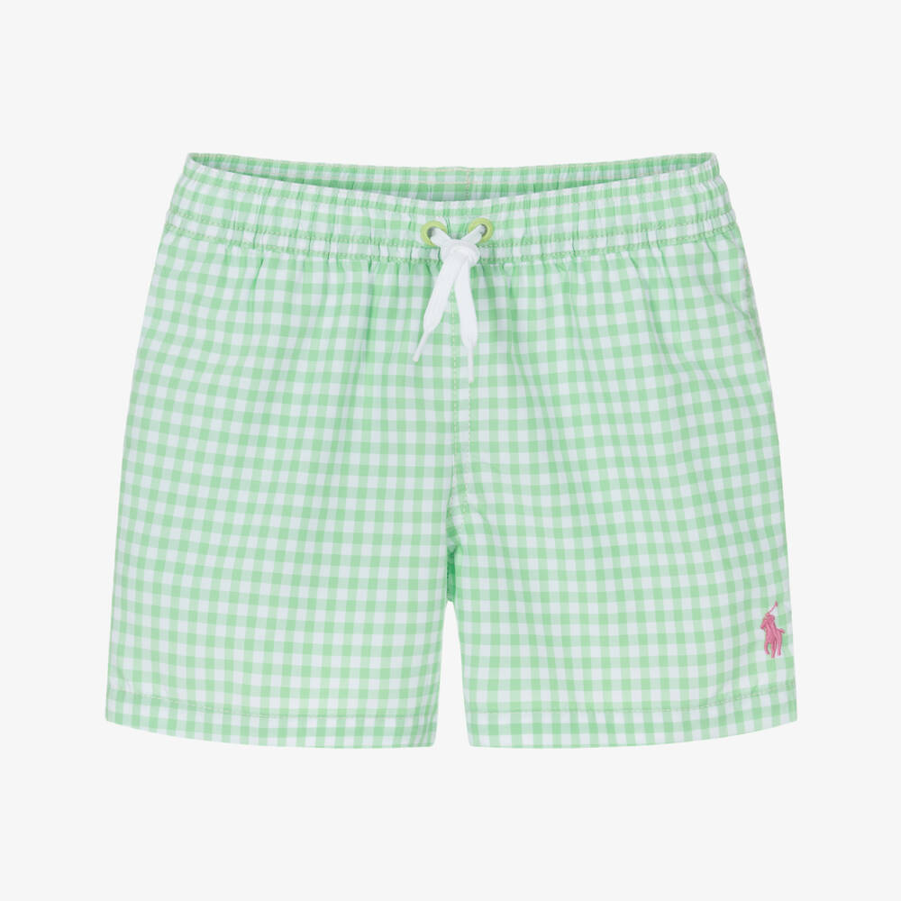 thumbnail image 2 of RPLIFE Red Green Candy Swim Trunks For Boys, Anti Chafe Swim Trunks 2 of 10