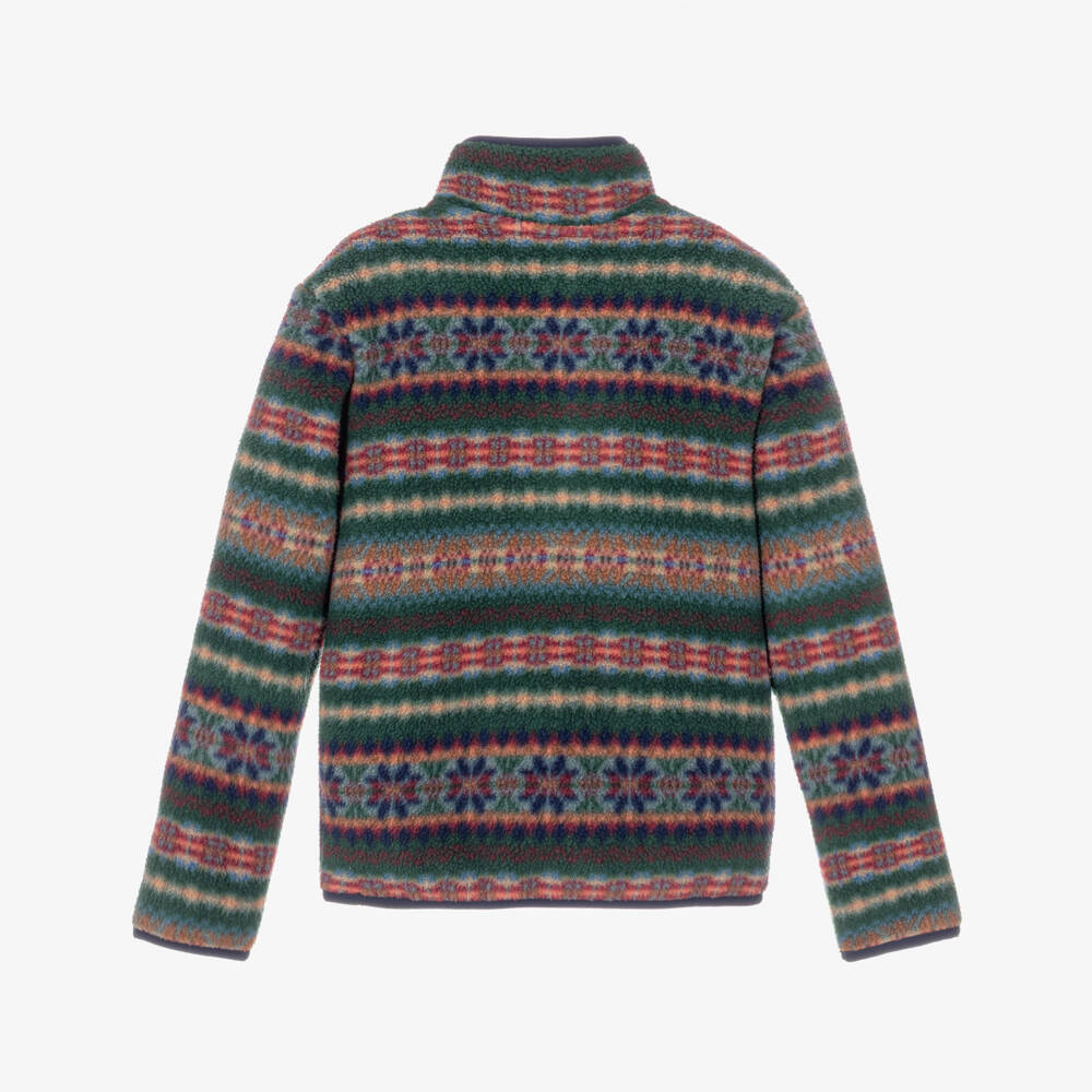 Ralph Lauren-Boys Green & Red Fair Isle Fleece Sweatshirt | Childrensalon