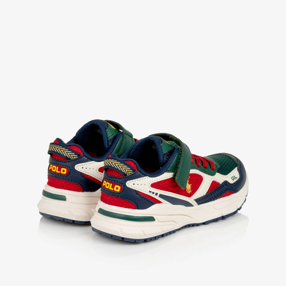 Ralph Lauren-Boys Green & Red Trackster 275 Trainers | Childrensalon