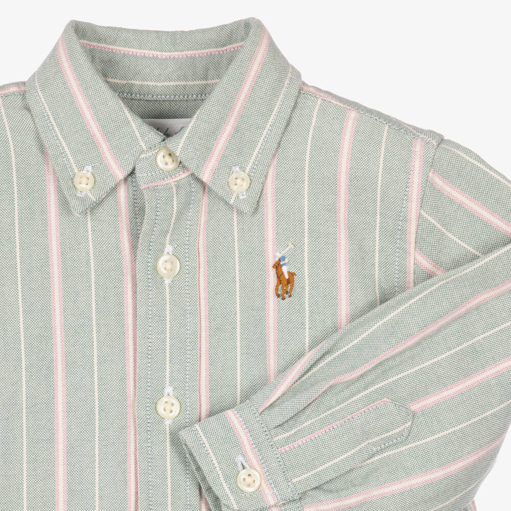 Ralph Lauren-Boys Green Shirt & Corduroy Trousers Set | Childrensalon