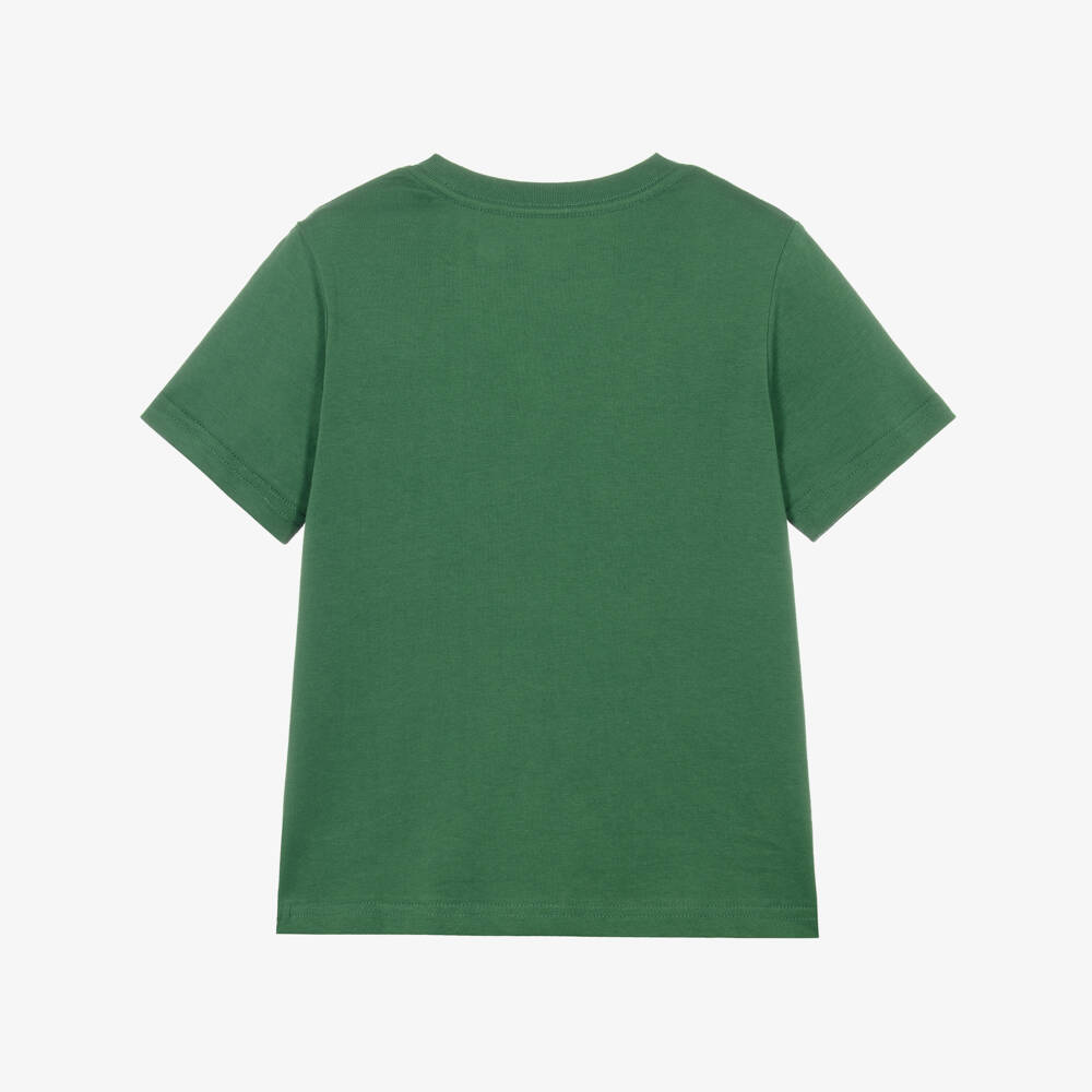 Ralph Lauren-Boys Green T-Shirt with Embroidered Pony Logo | Childrensalon