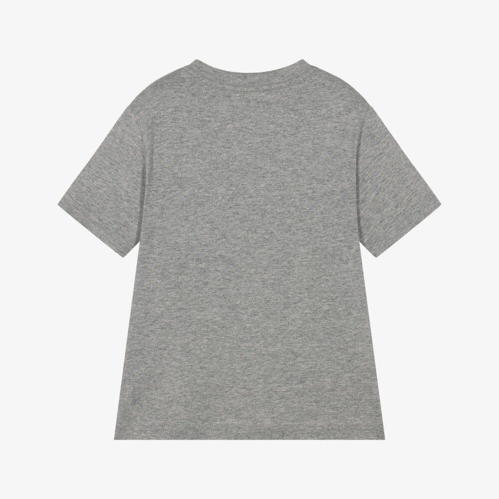 Ralph Lauren-Boys Grey Back To School Polo Bear T-Shirt | Childrensalon