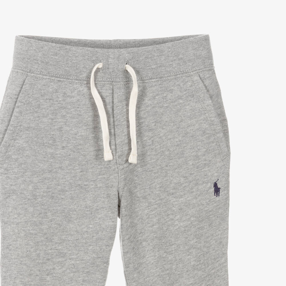 Polo Ralph Lauren-Boys Grey Cotton Jersey Logo Joggers | Childrensalon